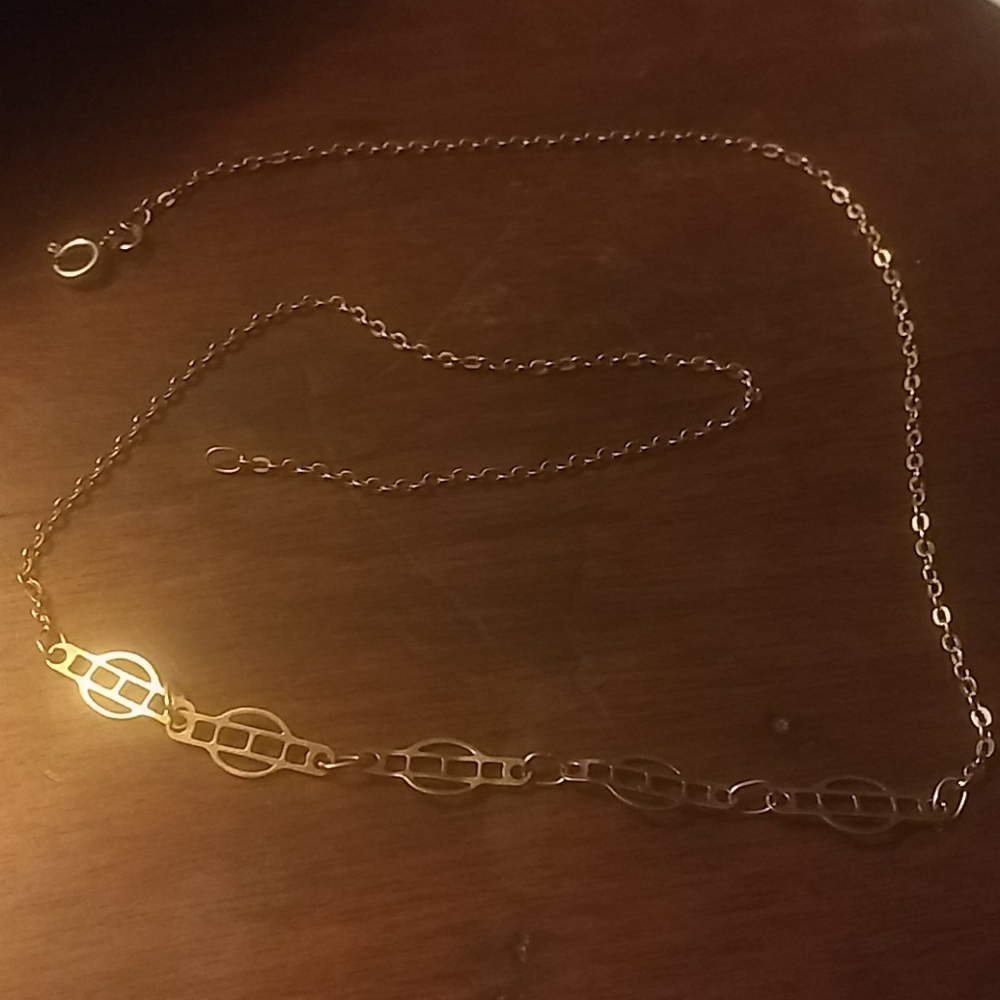 18k gold art deco necklace